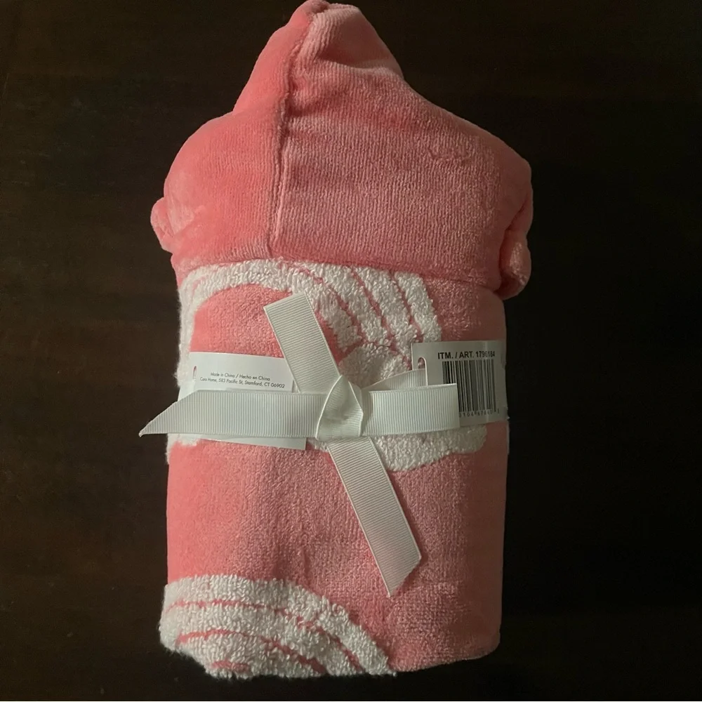 Caro hooded rainbow towel pink super soft‎